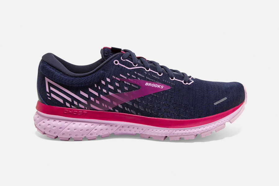 Brooks Running Shoes - Ghost 13 Road Womens - Navy/Red - DUO-397201